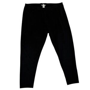 J Jill Pima Ankle Leggings Pants Pull On Elastic Waist Black 3X